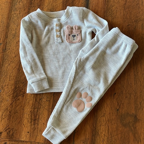 BEAR PAW | bear print 2 piece set | 18 months - Picture 1 of 5